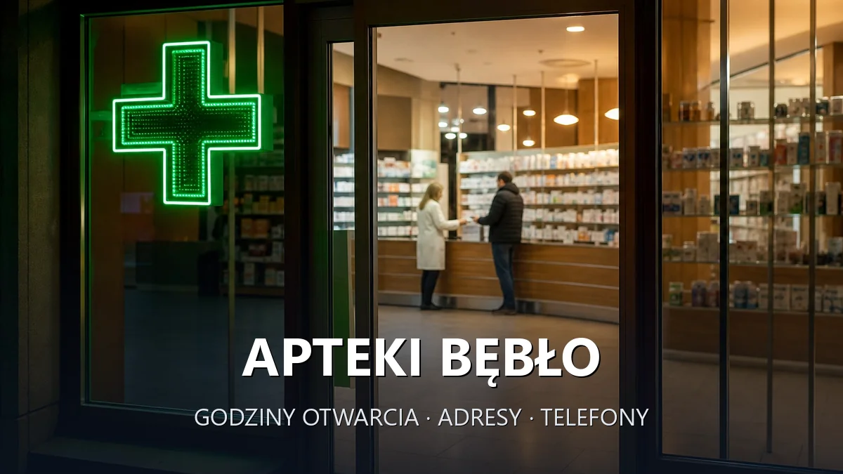 Apteki Bębło, gmina Wielka Wieś, powiat krakowski - adresy, telefony, godziny otwarcia