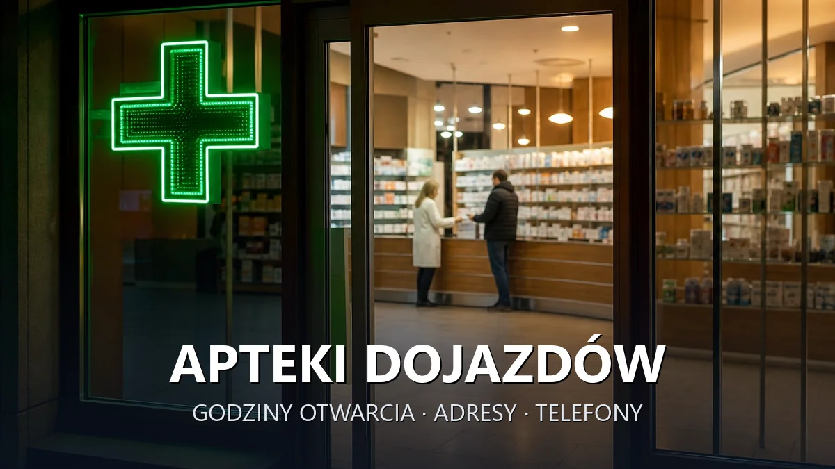 Apteki Dojazdów, gmina Kocmyrzów-Luborzyca, powiat krakowski - adresy, telefony, godziny otwarcia