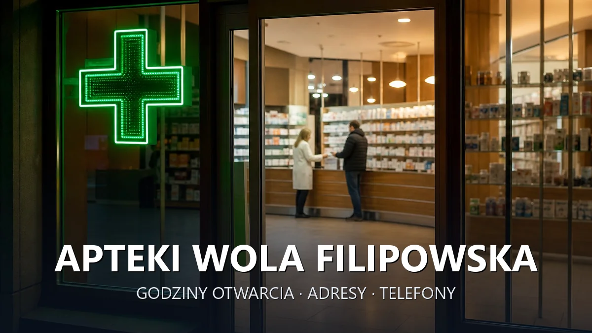Apteki Wola Filipowska, gmina Krzeszowice, powiat krakowski - adresy, telefony, godziny otwarcia