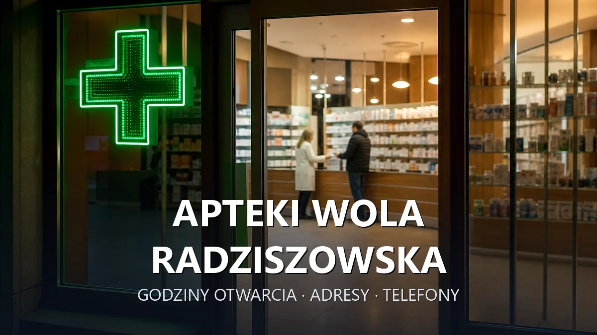 Apteki Wola Radziszowska, gmina Skawina, powiat krakowski - adresy, telefony, godziny otwarcia