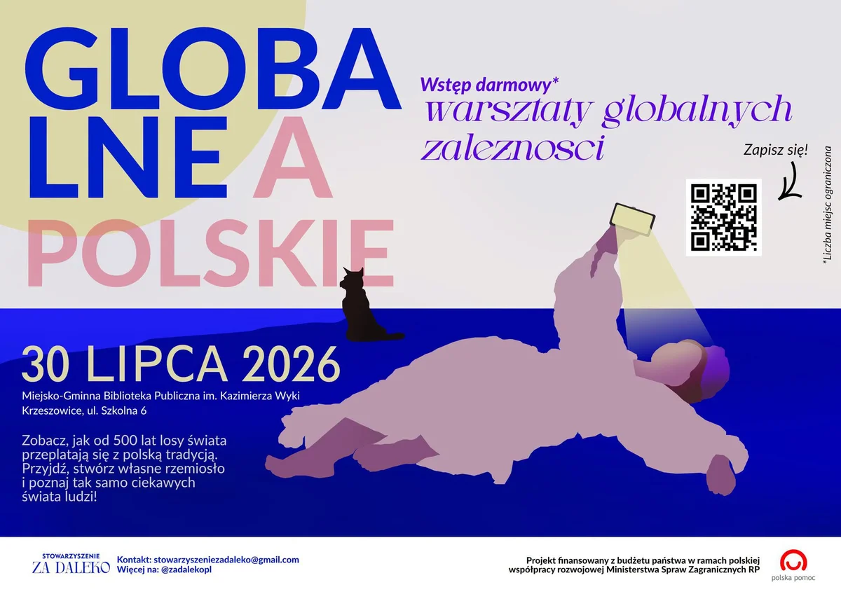 Grafika promocyjna wydarzenia Globalne a polskie – warsztaty świata