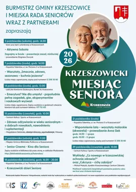 Grafika promocyjna wydarzenia Krzeszowicki Miesiąc Seniora 2026
