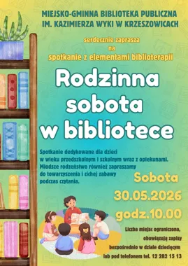 Biblioteka w Krzeszowicach szykuje rodzinną sobotę z biblioterapią