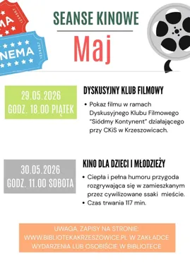 Majowe seanse w bibliotece - kino, które daje dobry pretekst do wyjścia z domu