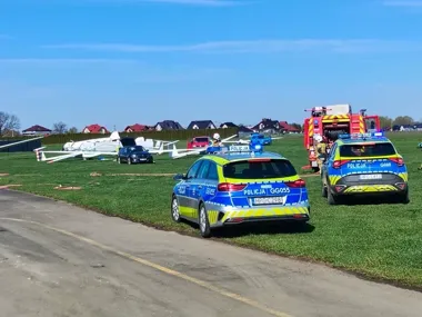 Płonący samolot na płycie - służby sprawdzały każdy ruch w Pobiedniku