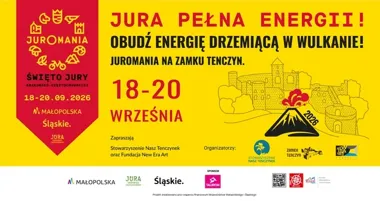 Grafika promocyjna wydarzenia Juromania 2026 na Zamku Tenczyn w Rudnie